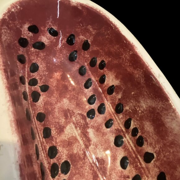 VINTAGE SERVING BOWL -- Watermelon, Deep, Long, Heavy, Food Safe, Never Used - Picture 8 of 9